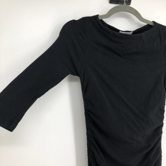James Perse Black Ruched Midi Jersey Dress size 0/XS - Picture 8 of 16